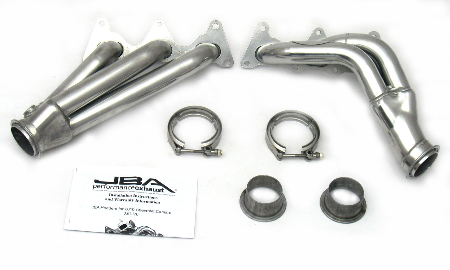 JBA Cat4Ward Headers for 10-11 Camaro 3.6L Silver Ctd. EPA & CARB legal in 50 states.