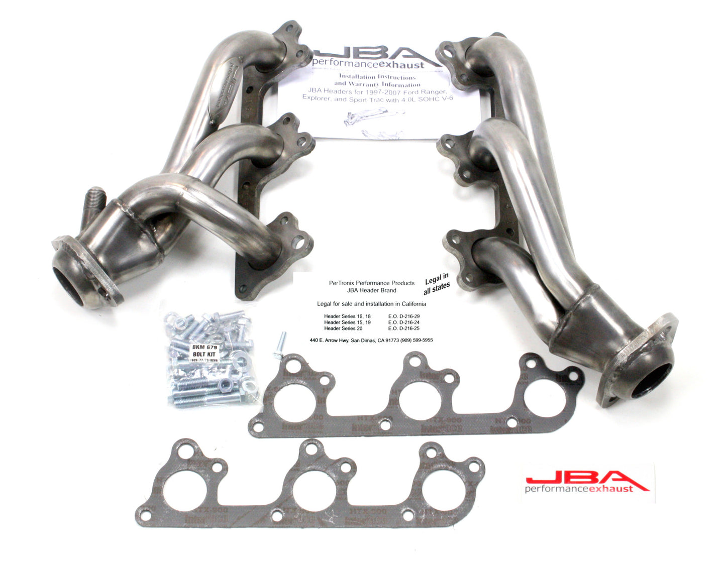 JBA Cat4Ward Headers for 97-11 Ranger 4.0L Raw 409. EPA & CARB legal in 50 states.