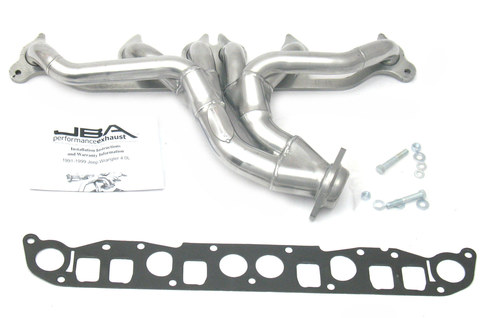 JBA Cat4Ward Headers for 91-99 JEEP 4.0L Silver Ctd. EPA & CARB legal in 50 states.