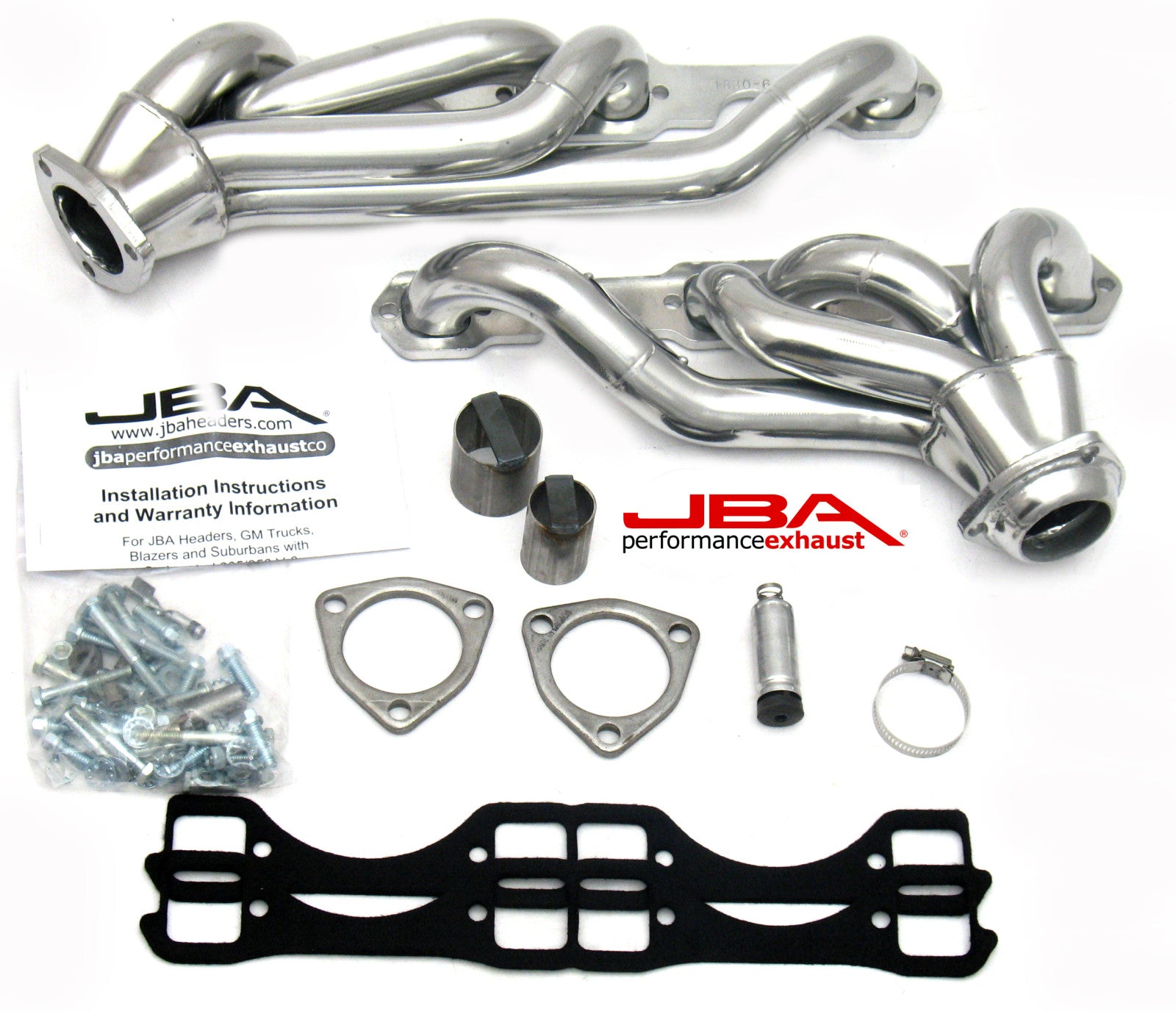 JBA Cat4Ward Headers for 65-86 GM Truck 265-400 Silver Ctd. EPA & CARB legal in 50 states.