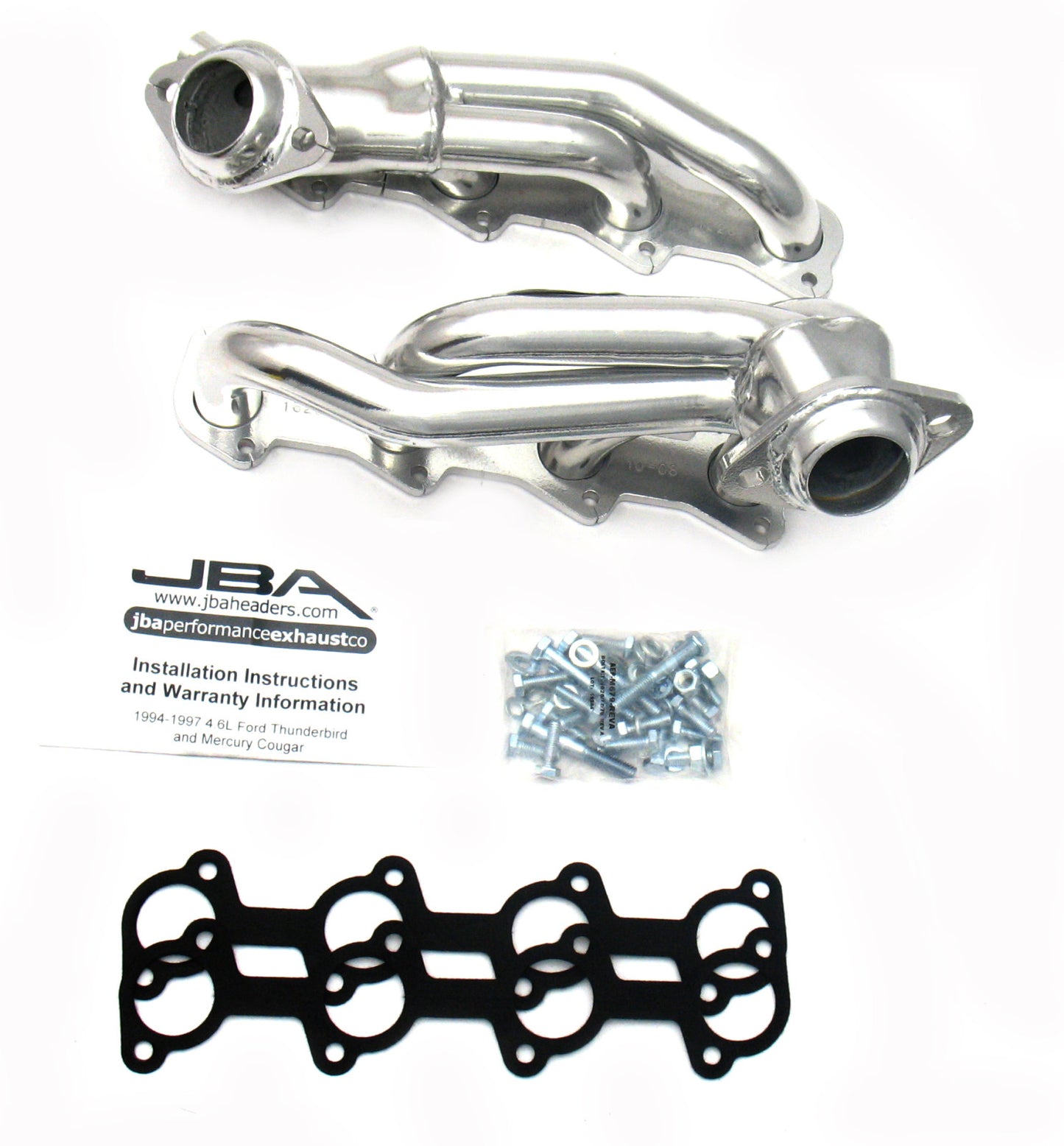 JBA Cat4Ward Headers for 94-97 T-Bird 4.6L Silver Ctd. EPA & CARB legal in 50 states.